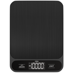 Strex Keukenweegschaal Digitaal - Weegschaal Keuken - 1 g tot 10 kg - Tarra Functie - Inclusief Batterijen - Zwart