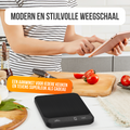 Strex Keukenweegschaal Digitaal - Weegschaal Keuken - 1 g tot 10 kg - Tarra Functie - Inclusief Batterijen - Zwart