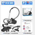Strex Stofzuiger Zonder Zak - 700W Krachtige Zakloze Stofzuiger - HEPA Filter - 2.5L Stofreservoir - Extra Lang Snoer - Inclusief 4 Opzetstukken