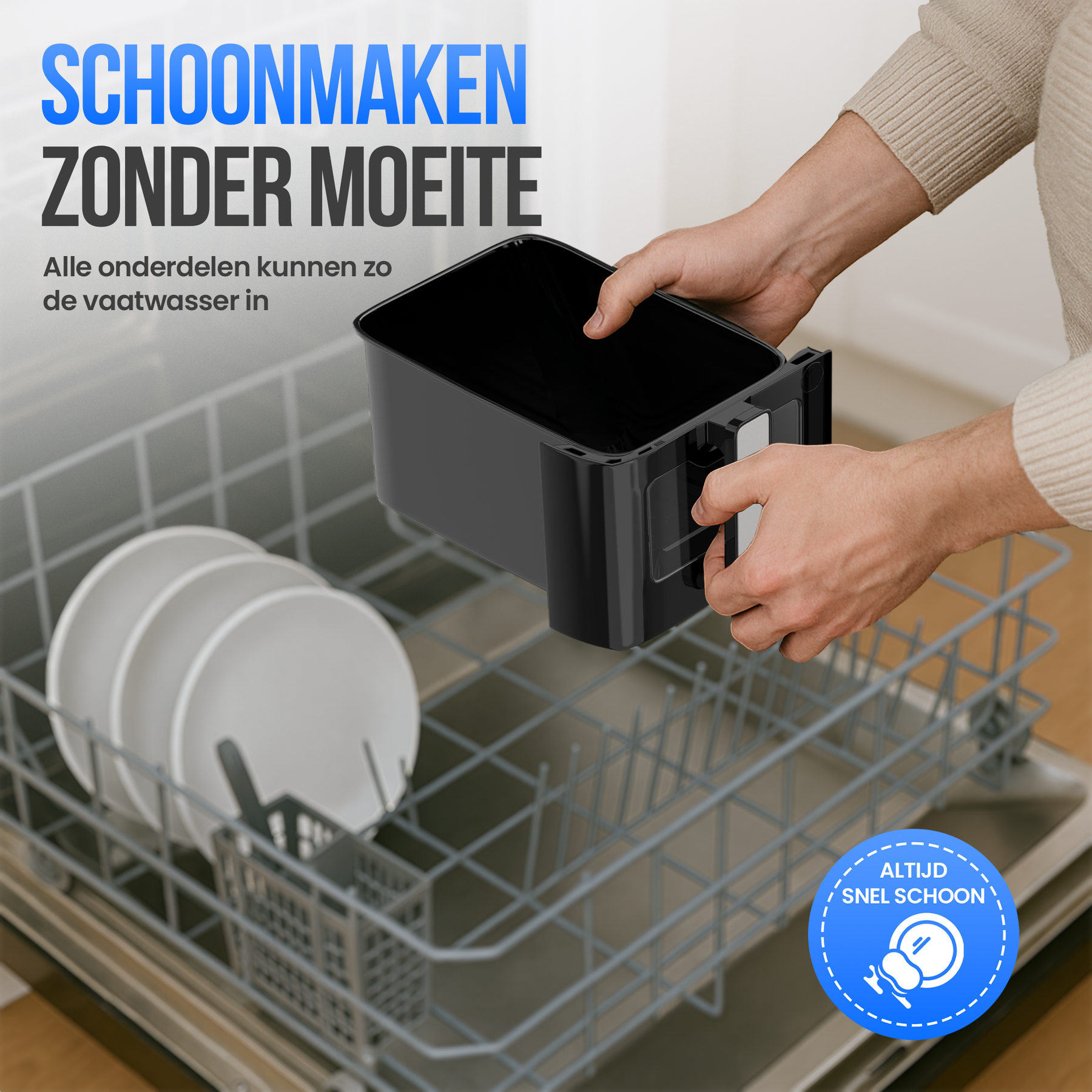 Strex Airfryer XXL - 10L - 2500W - Heteluchtfriteuse - Dubbele Airfryer - 50ºC tot 200ºC - 10 Kookprogramma's - Zwart