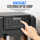Strex Airfryer XXL - 10L - 2500W - Heteluchtfriteuse - Dubbele Airfryer - 50ºC tot 200ºC - 10 Kookprogramma's - Zwart