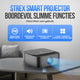 Strex Beamer - Smart 1080P Full HD Projector - 4K Ondersteuning - WiFi & Bluetooth - Ingebouwde Speakers - Draagbare Mini Beamer Thuisbioscoop - WhaleOS - Inclusief Opbergtas