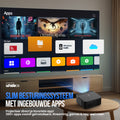 Strex Beamer - Smart 1080P Full HD Projector - 4K Ondersteuning - WiFi & Bluetooth - Ingebouwde Speakers - Draagbare Mini Beamer Thuisbioscoop - WhaleOS - Inclusief Opbergtas & Projectiescherm