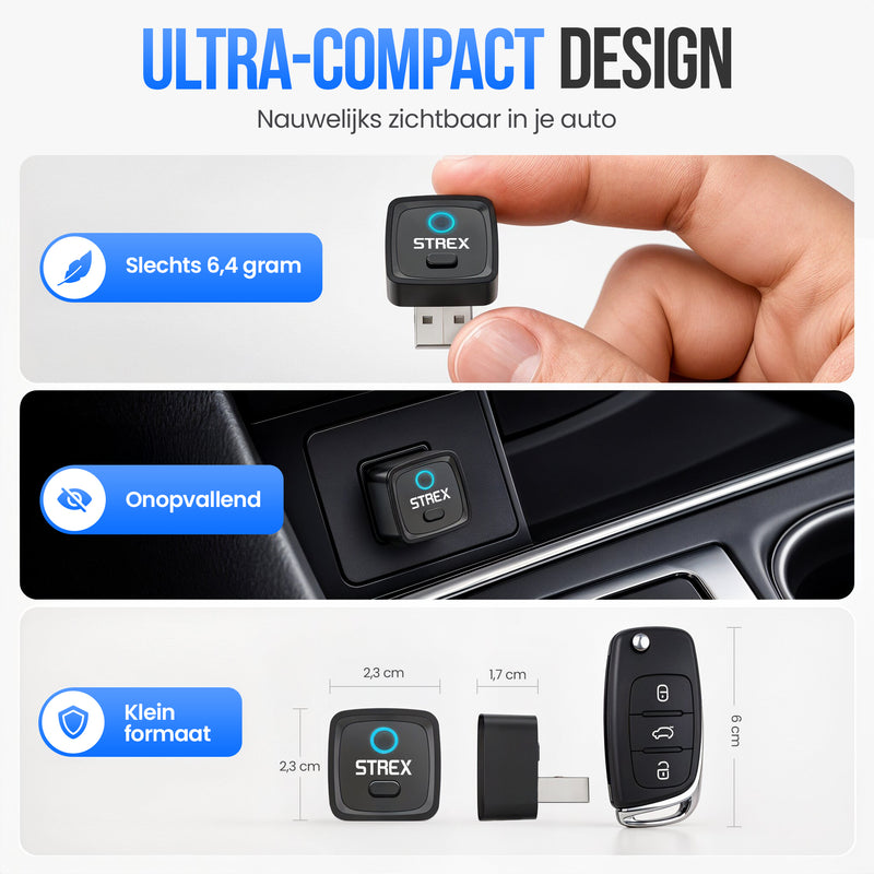 Strex Draadloze Adapter Geschikt voor Apple CarPlay & Android Auto - Wireless Dongle - USB-A en USB-C - Plug and Play