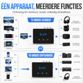 Strex Bluetooth Transmitter en Receiver 3 in 1 Adapter - Bluetooth Audio Zender en Ontvanger - Bluetooth 6.0 - AUX/RCA/Optisch - Draadloos - 15 meter bereik