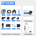 Strex Action Camera 4K 30MP - Tot 30 meter Waterdicht, EIS Stabilisatie & WiFi App - Waterdichte 60FPS Onderwatercamera - Bodycam - Actie camera