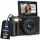 Strex Digitale Camera 5K 75MP - Fototoestel - Compactcamera met Wifi - Vlog Camera - Fotocamera voor Kinderen - 18x Zoom - Draaibaar Scherm - Zwart