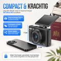 Strex Digitale Camera 5K 75MP - Fototoestel - Compactcamera met Wifi - Vlog Camera - Fotocamera voor Kinderen - 18x Zoom - Draaibaar Scherm - Zwart