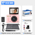 Strex Digitale Camera 5K 75MP - Fototoestel - Compactcamera met Wifi - Vlog Camera - Fotocamera voor Kinderen - 18x Zoom - Draaibaar Scherm - Roze