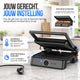 Strex Tosti Apparaat XL Zwart - Met Temperatuurregeling - Contactgrill Groot / Tosti Ijzer / Broodrooster / Grill Apparaat / Panini Grill / Toaster - 2200W
