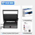 Strex Tosti Apparaat XL Zwart - Met Temperatuurregeling - Contactgrill Groot / Tosti Ijzer / Broodrooster / Grill Apparaat / Panini Grill / Toaster - 2200W