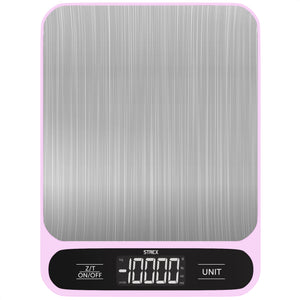 Strex Keukenweegschaal Digitaal - Weegschaal Keuken - 1 g tot 10 kg - Tarra Functie - Inclusief Batterijen - Roze