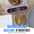 Strex Keukenweegschaal Digitaal - Weegschaal Keuken - 1 g tot 10 kg - Tarra Functie - Inclusief Batterijen - Roze